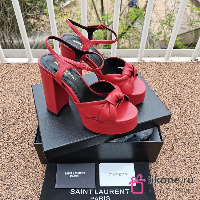 YSL Women's Bianca Platform Scarlet Sandals  - 1