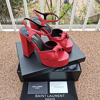 YSL Women's Bianca Platform Scarlet Sandals 