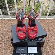 YSL Women's Bianca Platform Scarlet Sandals  - 5