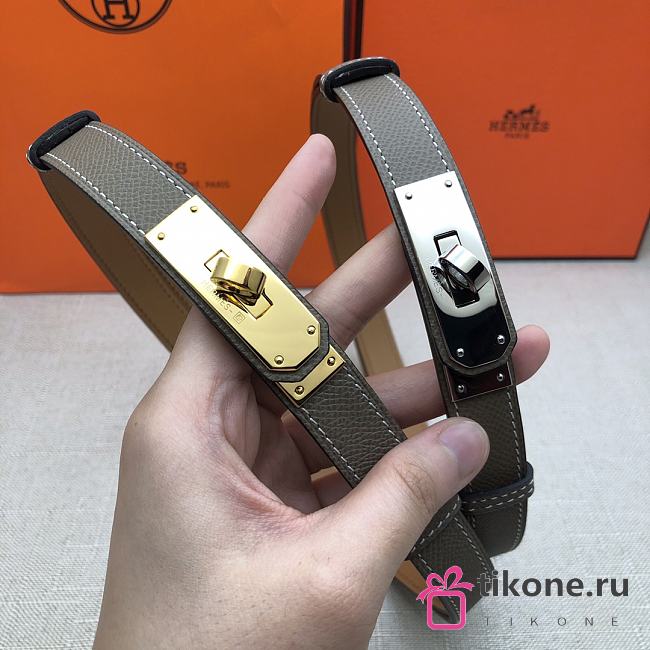 Hermes Kelly 18 Grey Belt 8mm - 1