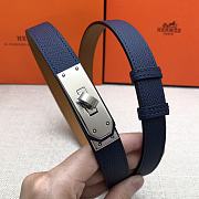 Hermes Kelly 18 Dark Blue Belt 8mm - 5