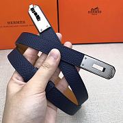 Hermes Kelly 18 Dark Blue Belt 8mm - 4