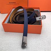 Hermes Kelly 18 Dark Blue Belt 8mm - 3