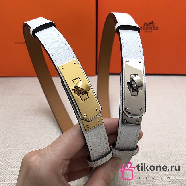 Hermes Kelly 18 White Belt 8mm - 1