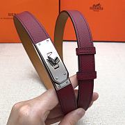 Hermes Kelly 18 Wine Red Belt 8mm - 5