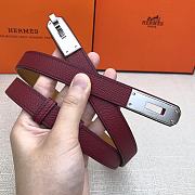 Hermes Kelly 18 Wine Red Belt 8mm - 4