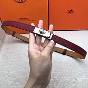 Hermes Kelly 18 Wine Red Belt 8mm - 3