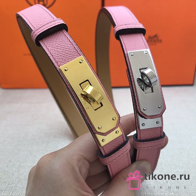 Hermes Kelly 18 Pink Belt 8mm - 1