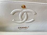 Chanel 25 Classic Double Flag White Lambskin With Gold Hardware  - 2