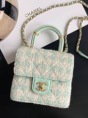 Chanel Mini Flap Bag Light Blue Tweed - 15x15.5x7.5cm - 1