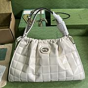 GG Deco White Large Quilted Leather Shoulder Bag - 43x28x8cm - 1