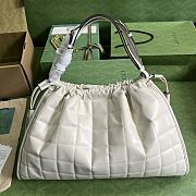 GG Deco White Large Quilted Leather Shoulder Bag - 43x28x8cm - 2