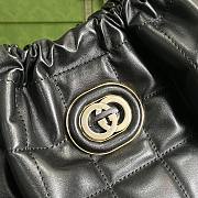 GG Deco Black Large Quilted Leather Shoulder Bag - 43x28x8cm - 2