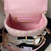 Chanel Mini Flap Bag Pink Tweed - 15x15.5x7.5cm - 3