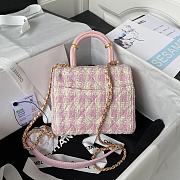 Chanel Mini Flap Bag Pink Tweed - 15x15.5x7.5cm - 5