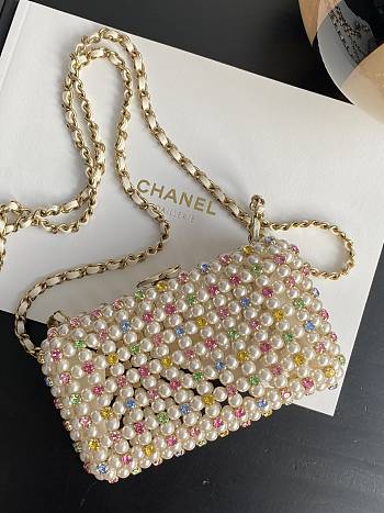 Chanel Evening Glass Pearls Transparent & Multicolor - 17x11x7cm