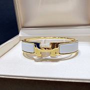 Hermes Bracelet White, Gold plated  - 1