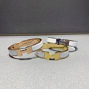 Hermes Bracelet White, Gold plated  - 3