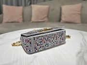 Dior Caro Petite Embroidered Gray Fancy Diamond - 20x12x7cm - 5