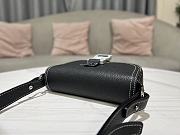 Dior Mini Saddle Bag With Strap Black Grained Calfskin - 19.5x13x4.3 cm  - 5