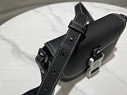 Dior Mini Saddle Bag With Strap Black Grained Calfskin - 19.5x13x4.3 cm  - 4