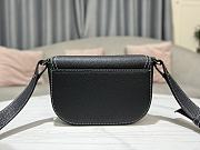 Dior Mini Saddle Bag With Strap Black Grained Calfskin - 19.5x13x4.3 cm  - 3