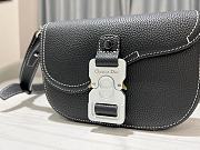 Dior Mini Saddle Bag With Strap Black Grained Calfskin - 19.5x13x4.3 cm  - 2