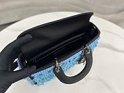 Dior Lady Black Satin And Turquoise Beaded Fringe D-Joy Bag - 5