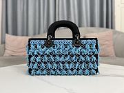 Dior Lady Black Satin And Turquoise Beaded Fringe D-Joy Bag - 3