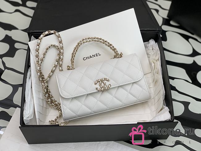 Chanel White Chain Bag With Hollow Handle - 18x10x4.5cm - 1