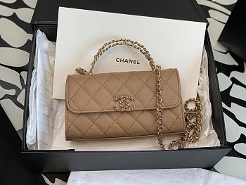 Chanel Beige Chain Bag With Hollow Handle - 18x10x4.5cm