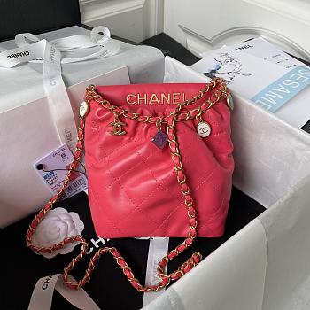 Chanel Small Pink Bucket Bag Lambskin - 17x16x7cm