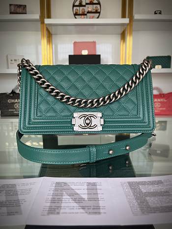 Chanel Leboy Green With Silver Hardware - 25x15x8cm