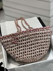 Chanel Crochet Small Pink Shopping Bag - 20x36x12cm - 1