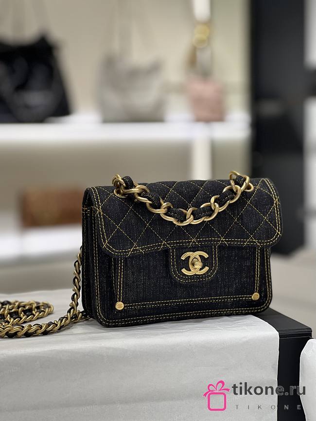 Chanel Classic Denim Bag In Mini Size - 1