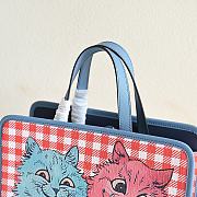 GG Cat Print Top Hand Bag - 28x26.5x9cm - 4