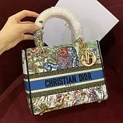 Dior Lady White Multicolor Étoile de Voyage Embroidery - 24x20x11cm - 1