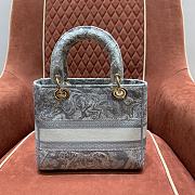 Dior Laly Gray reversed Toile de Jouy embroidery - 24x20x11cm - 2