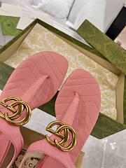 GUCCI Women's Double G leather sandals In Pink - 4