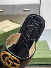 Gucci Ladies Interlocking Double G Thong Black Sandals  - 3