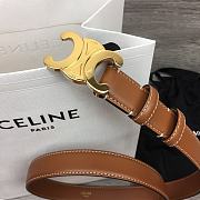 Celine Arc de Triomphe Brown Belt - 2.5cm - 3