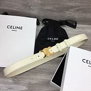 Celine Arc de Triomphe White Belt - 2.5cm - 1