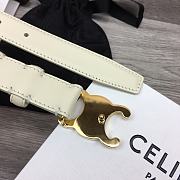 Celine Arc de Triomphe White Belt - 2.5cm - 5