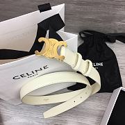 Celine Arc de Triomphe White Belt - 2.5cm - 4