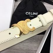 Celine Arc de Triomphe White Belt - 2.5cm - 3