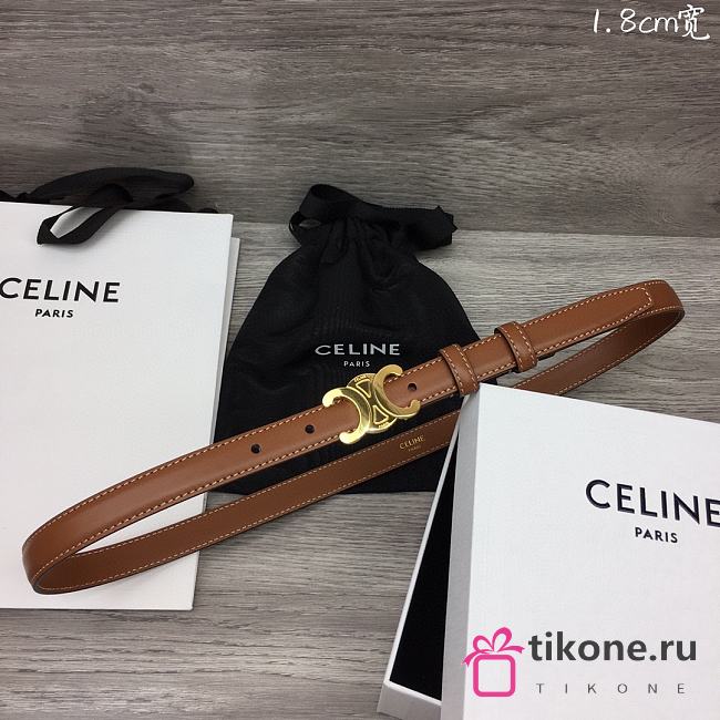 Celine Arc de Triomphe Brown belt width 1.8cm - 1