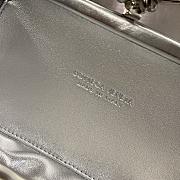 Bottega Veneta Silver Metallic Leather - 19x11.5x5cm - 2