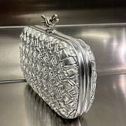 Bottega Veneta Silver Metallic Leather - 19x11.5x5cm - 3