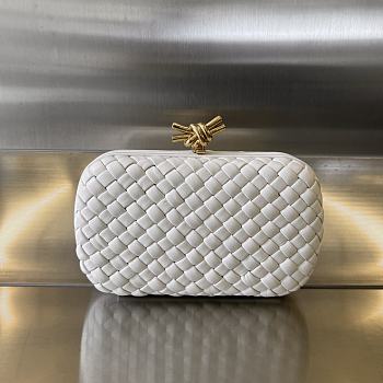 Bottega Veneta White Metallic Leather - 19x11.5x5cm