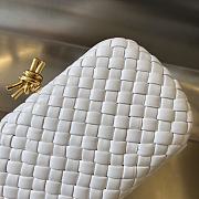 Bottega Veneta White Metallic Leather - 19x11.5x5cm - 2